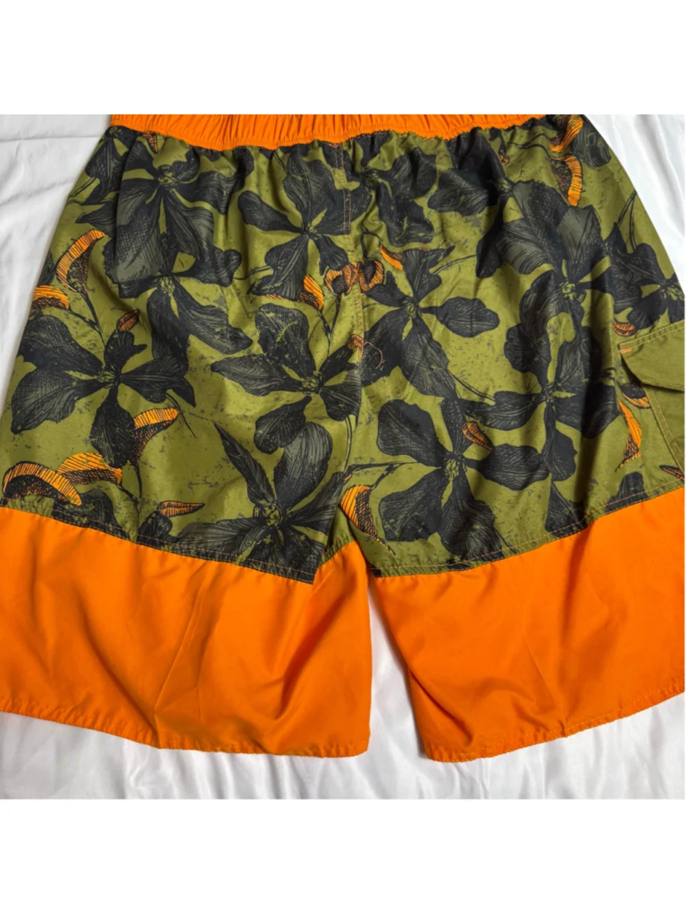 Men's Burr Artik Sounds Board Shorts XXL Green Orange Floral